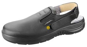 ESD Black Leather Safety Clogs with removable insole 7131035
