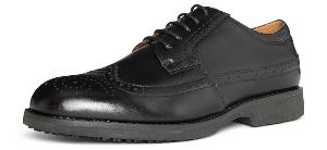 Indiana Black Leather Slip Resistant Sole Anti-static Manager Shoe