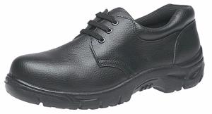 Black Leather Lace-up Safety Shoes