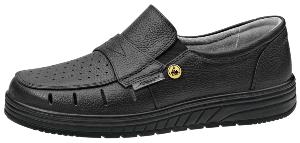 Black ESD Leather Slip-on Shoes with vents
