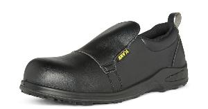 Black Leather Slip-on Safety Shoes