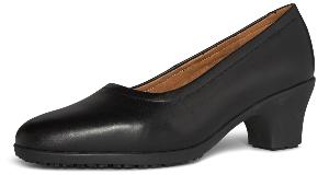 Georgia Ladies Black Leather Slip on Shoe (Georgia)