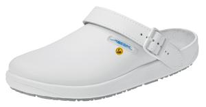 White Leather ESD Clogs