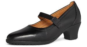 Maryland Ladies Black Leather Slip on Shoe (Maryland)