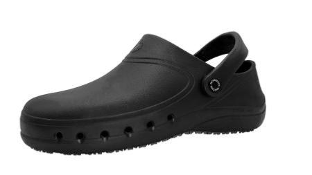 Freewalk Black Antistatic EPA Washable Clog Closed Heel 