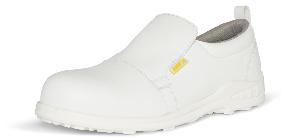 White Leather Slip-on Safety Shoes