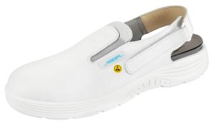 ESD White Leather Safety Clogs with removable insole 7131030