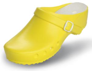 YELLOW CLOG WITH HEELSTRAP 