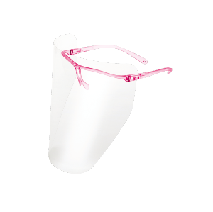 Single Pink Glasses with 10 Face Shields Set