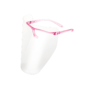 Single Pink Glasses with 10 Face Shields Set