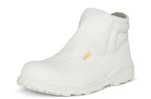 White Leather SAFETY Boots Slip Resistant Sole Anti-static 