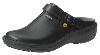 Black Leather Wider Fit ESD Clogs with Heel Straps 36813
