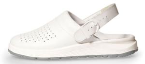 White leather perforated uppers slip resistant PU sole 87020