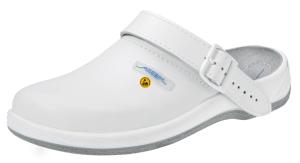 ESD White Leather wider fit Antistatic Hospital Clogs SRC 38210