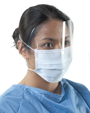 Surgical face mask with visor Surgical face mask with visor