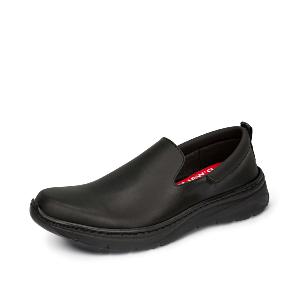 Black Smooth Microfibre Slip-On Shoes
