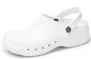 WHITE WASHABLE CLOGS WITH HEEL STRAP