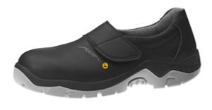 ESD Black Microfibre Slip on Safety Shoes with fastening strap 32135
