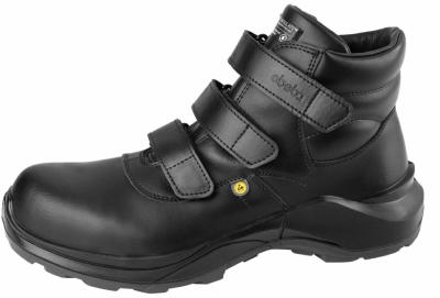 Black Leather Three Fastening Straps Safety Boots 5010874