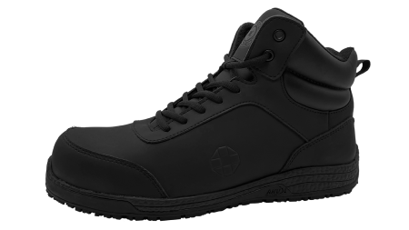 Matte black microfibre upper safety boots SRC slip 