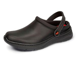 Black Microfibre Pattern Clogs