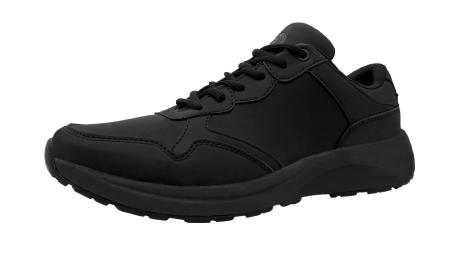 California Black Mat Black Microfibre Lace up Trainers