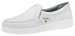 White ESD Leather Slip-on Work Shoes