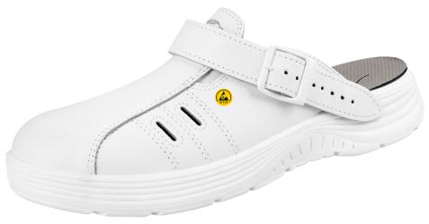  ESD White Leather Safety Clogs with removable insole 7131042