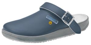 Navy Blue ESD Leather Clogs
