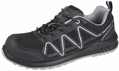 Black & silver composite safety toe cap lace up trainer M989a