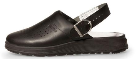 Black leather perforated uppers slip resistant PU sole 87030