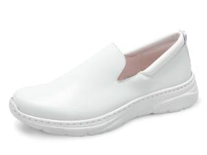 White Smooth Microfibre Slip-On Shoes