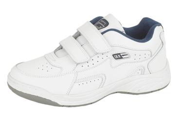 White Leather Trainers two fasterning straps T198G